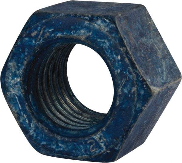 Value Collection - 1-1/8 - 7 UNC Steel Right Hand Heavy Hex Nut - 1-13/16" Across Flats, 1-7/64" High, Galvanized Finish - Top Tool & Supply