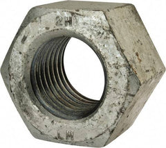 Value Collection - 2 - 4-1/2 UNC Steel Right Hand Heavy Hex Nut - 3-1/8" Across Flats, 1-31/32" High, Hot Dipped Galvanized Finish - Top Tool & Supply