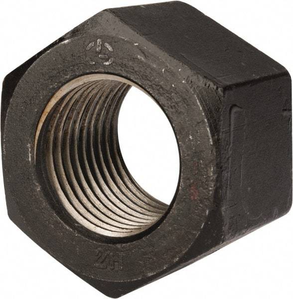 Value Collection - 2-3/4 - 4 UNC Steel Right Hand Heavy Hex Nut - 4-1/4" Across Flats, 2-45/64" High, Uncoated, 2B Class of Fit - Top Tool & Supply