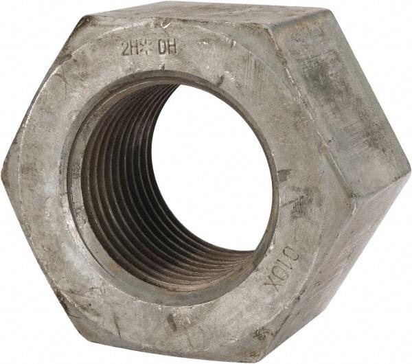 Value Collection - 3-4 UNC Steel Right Hand Heavy Hex Nut - 4-5/8" Across Flats, 2-61/64" High, Hot Dipped Galvanized Finish - Top Tool & Supply