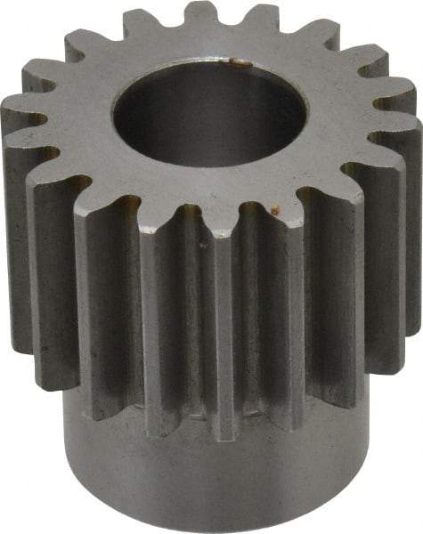 Browning - 12 Pitch, 1-1/2" Pitch Diam, 1.66" OD, 18 Tooth Spur Gear - 1" Face Width, 3/4" Bore Diam, 1-1/4" Hub Diam, 20° Pressure Angle, Steel - Top Tool & Supply