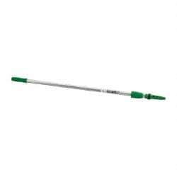 Unger - 156" Long x 1" Diam Aluminum Handle for Unger Products - Threaded Connection, Silver, Telescoping - Top Tool & Supply