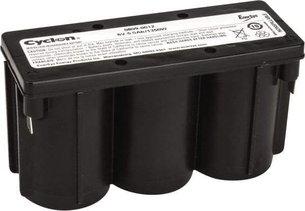 Mule - Pure Lead, Quick-Disconnect Tab Terminal, 6 Volt, 5 Amp, Lead Rechargeable Battery - 1/4" Tab Width x 0.032" Tab Thickness, 12.11" Wide x 3.05" High x 5.47" Deep - Top Tool & Supply