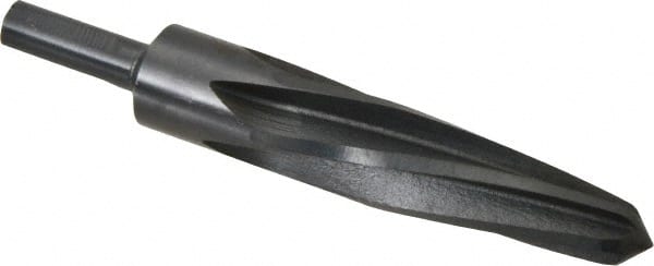 Made in USA - 1-1/16" Reamer Diam, 5/8" Small End Diam, 1/2" Diam Straight Shank, 5" Flute, Bridge Reamer - Top Tool & Supply