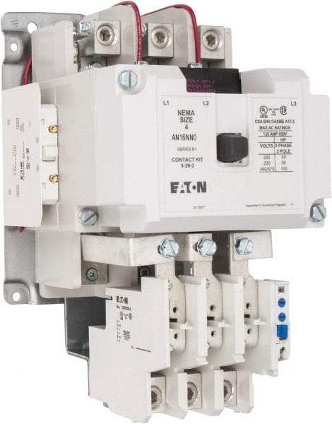 Eaton Cutler-Hammer - 110 Coil VAC at 50 Hz, 120 Coil VAC at 60 Hz, 135 Amp, NEMA Size 4, Nonreversible Open Enclosure NEMA Motor Starter - 3 Phase hp: 40 VAC - Top Tool & Supply