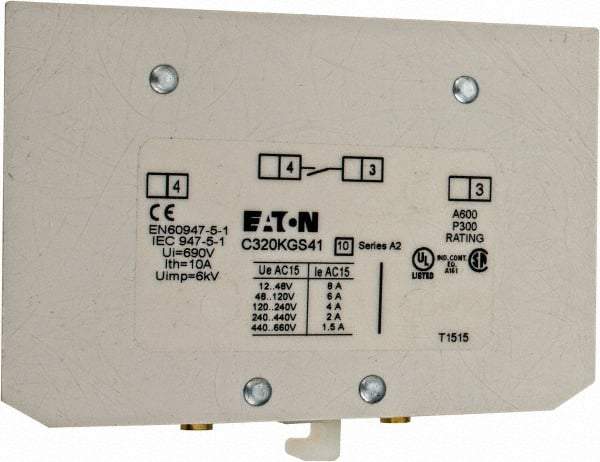 Eaton Cutler-Hammer - Starter Auxiliary Contact - For Use with 100-400A Contactors - Top Tool & Supply