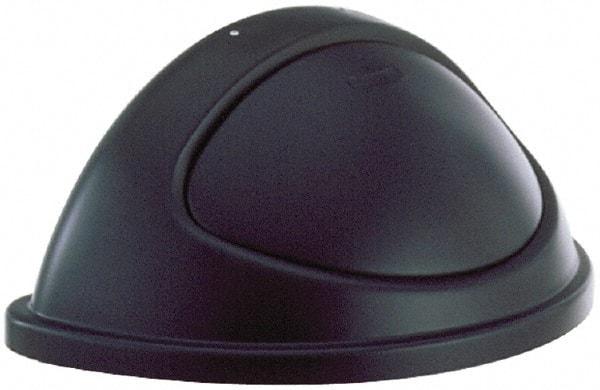 Rubbermaid - Half-Round Lid for Use with 21 Gal Trash Cans - Black, Polyethylene, For Untouchable Trash Cans - Top Tool & Supply