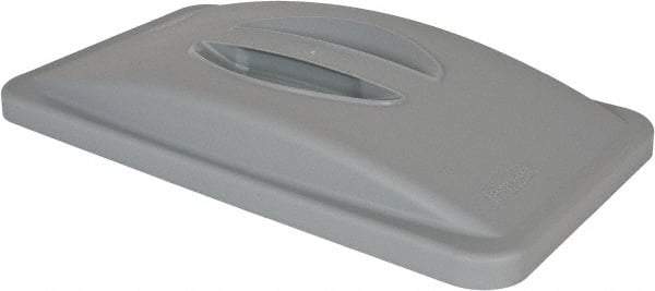 Rubbermaid - Rectangle Lid for Use with 15-7/8 Gal Rectangular Trash Cans - Gray, Polypropylene, For Slim Jim Trash Cans - Top Tool & Supply