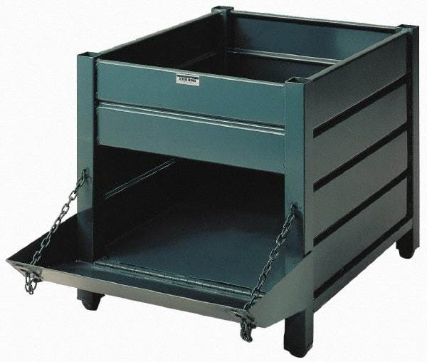 Steel King - 32" Long x 40" Wide x 24" High Steel Bin-Style Bulk Storage and Transport Container with 1 Gate - 4,000 Lb. Load Capacity - Top Tool & Supply