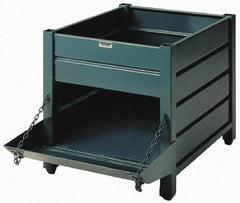 Steel King - 30" Long x 36" Wide x 24" High Steel Bin-Style Bulk Storage and Transport Container with 1 Gate - 4,000 Lb. Load Capacity - Top Tool & Supply