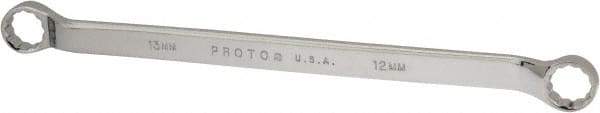 Proto - 12mm x 13mm 12 Point Offset Box Wrench - Double End, 8-7/8" OAL, Steel, Polished Finish, 7.5° Offset - Top Tool & Supply