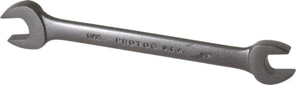 Proto - 1/2" x 9/16" Standard Open End Wrench - 7-7/64" OAL, Double End, Black Finish, 15° Head Angle - Top Tool & Supply