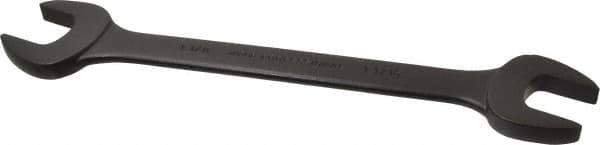 Proto - 1-1/16" x 1-1/8" Standard Open End Wrench - 12-3/8" OAL, Double End, Black Finish, 15° Head Angle - Top Tool & Supply