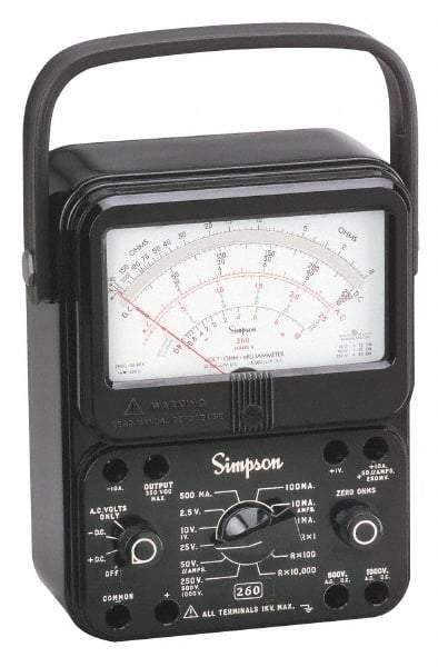 Simpson Electric - 0 VAC to 300 VAC, Current Leakage Tester - Analog Display, 60 Hz, 9V Power Supply - Top Tool & Supply