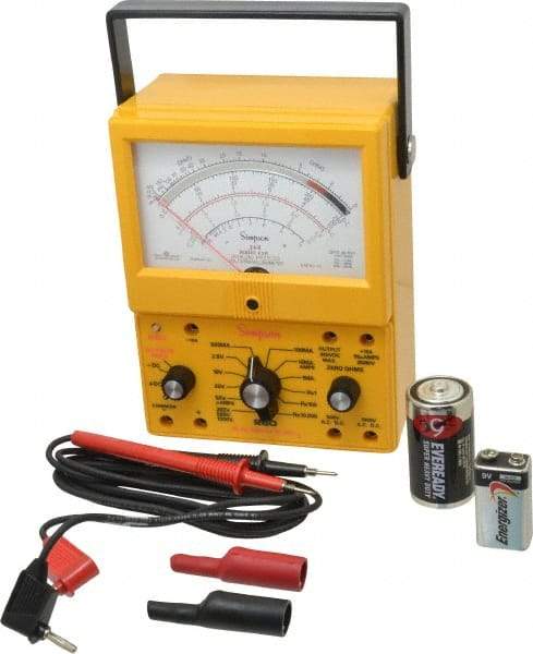 Simpson Electric - 12396, 1,000 VAC/VDC, Analog Manual Ranging Multimeter - 20 mOhm, Measures Voltage, Current, Resistance - Top Tool & Supply