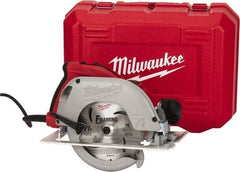 Milwaukee Tool - 15 Amps, 7-1/4" Blade Diam, 5,800 RPM, Electric Circular Saw - 120 Volts, 3.25 hp, 9' Cord Length, 5/8" Arbor Hole, Right Blade - Top Tool & Supply