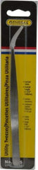 General - 6-1/2" OAL Utility Tweezers - X-LG, Curved Smooth Points - Top Tool & Supply