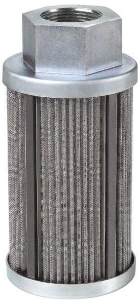 Parker - 30 Mesh, 95 LPM, 25 GPM, 3.53" Diam, Male/Female Magnetic Suction Strainer - 1-1/4 Port NPT, 7.39" Long - Top Tool & Supply