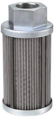 Parker - 30 Mesh, 135 LPM, 35 GPM, 3.53" Diam, Male/Female Magnetic Suction Strainer - 1-1/2 Port NPT, 7.39" Long - Top Tool & Supply