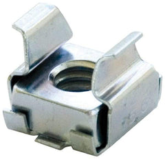 Made in USA - 3/8-16 Screw, 0.093 to 1/8" Thick, Spring Steel Cage Nut - Zinc-Plated Finish - Top Tool & Supply