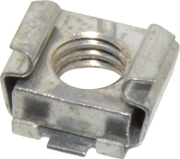 Made in USA - 3/8-16 Screw, 0.028 to 0.056" Thick, Spring Steel Cage Nut - Zinc-Plated Finish - Top Tool & Supply