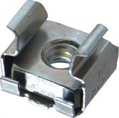 Made in USA - #10-24 Screw, 0.064 to 0.105" Thick, Spring Steel Cage Nut - Zinc-Plated Finish - Top Tool & Supply