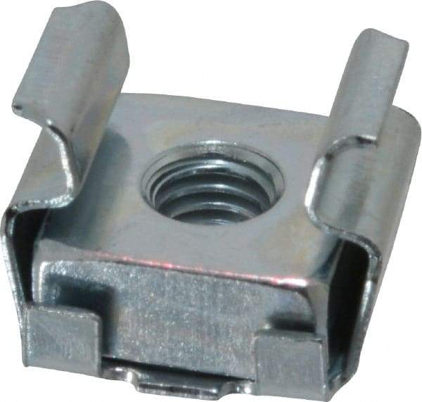 Made in USA - #10-32 Screw, 0.064 to 0.105" Thick, Spring Steel Cage Nut - Zinc-Plated Finish - Top Tool & Supply