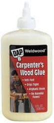 DAP - 16 oz Bottle Yellow Wood Glue - 5 to 7 min Working Time, 72 hr Full Cure Time, Bonds to Cardboard, Fabric, Leather, Particle Board & Wood - Top Tool & Supply