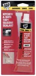 DAP - 2.8 oz Tube White RTV Silicone Joint Sealant - -40 to 400°F Operating Temp, 10 to 25 min Tack Free Dry Time, 24 hr Full Cure Time - Top Tool & Supply