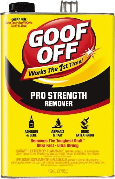 Goof Off - 1 Gal Can Adhesive Remover - Removes Caulk Residue, Chewing Gum, Crayon, Glue, Marker, Paint, Pen, Scuff Marks, Tar, Stickers & Tree Sap - Top Tool & Supply