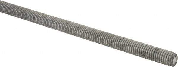 Made in USA - 1/2-13 UNC (Coarse), 2' Long, Low Carbon Steel Threaded Rod - Hot-Dipped Galvanized Finish, Right Hand Thread - Top Tool & Supply