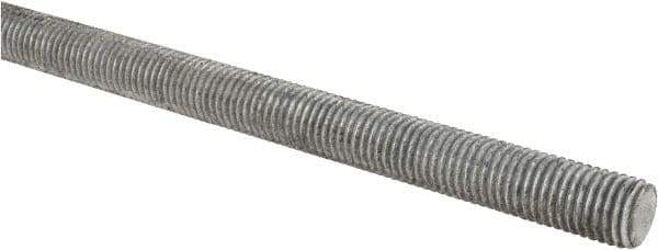 Made in USA - 3/4-10 UNC (Coarse), 2' Long, Low Carbon Steel Threaded Rod - Hot-Dipped Galvanized Finish, Right Hand Thread - Top Tool & Supply