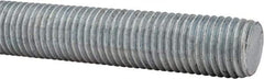 Made in USA - 1-8 UNC (Coarse), 6' Long, Low Carbon Steel Threaded Rod - Hot-Dipped Galvanized Finish, Right Hand Thread - Top Tool & Supply