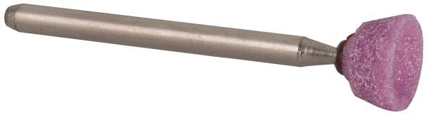 Grier Abrasives - 3/8 x 3/16" Head Diam x Thickness, B83, Inverted Cone Cupped End, Aluminum Oxide Mounted Point - Top Tool & Supply