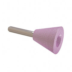 Grier Abrasives - 1-3/8 x 1" Head Diam x Thickness, A31, Inverted Cone Cupped End, Aluminum Oxide Mounted Point - Top Tool & Supply