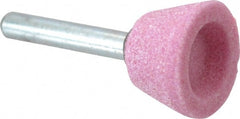 Grier Abrasives - 1 x 5/8" Head Diam x Thickness, A32, Inverted Cone Cupped End, Aluminum Oxide Mounted Point - Top Tool & Supply