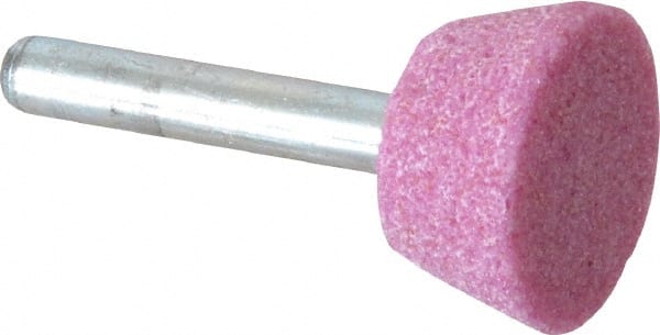 Grier Abrasives - 1" Head Diam x 1/2" Thickness, A33, Inverted Cone Flat End, Aluminum Oxide Mounted Point - Top Tool & Supply