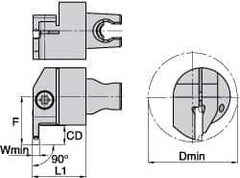 Kennametal - A4..03.. Insert, 30mm Head Length, 3mm Min Groove Width, Modular Grooving Cutting Unit Head - Left Hand Cut, System Size KM3225, Series A4 - Top Tool & Supply