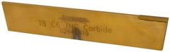 Made in USA - 3/16 Inch Wide x 1-1/8 Inch High x 6-1/2 Inch Long, Tapered Blade, Cutoff Blade - C6 Grade, TiN Coated - Exact Industrial Supply