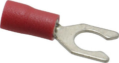 Ideal - #10 Stud, 22 to 18 AWG Compatible, Partially Insulated, Crimp Connection, Locking Fork Terminal - Top Tool & Supply