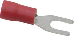 Ideal - #6 Stud, 22 to 18 AWG Compatible, Partially Insulated, Crimp Connection, Standard Fork Terminal - Top Tool & Supply