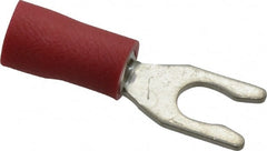 Ideal - #6 Stud, 22 to 18 AWG Compatible, Partially Insulated, Crimp Connection, Locking Fork Terminal - Top Tool & Supply