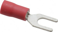 Ideal - #8 Stud, 22 to 18 AWG Compatible, Partially Insulated, Crimp Connection, Standard Fork Terminal - Top Tool & Supply