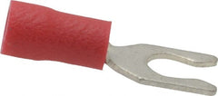 Ideal - #8 Stud, 22 to 18 AWG Compatible, Partially Insulated, Crimp Connection, Locking Fork Terminal - Top Tool & Supply