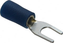 Ideal - #6 Stud, 16 to 14 AWG Compatible, Partially Insulated, Crimp Connection, Standard Fork Terminal - Top Tool & Supply