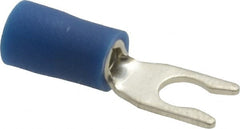 Ideal - #6 Stud, 16 to 14 AWG Compatible, Partially Insulated, Crimp Connection, Locking Fork Terminal - Top Tool & Supply