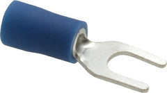 Ideal - #8 Stud, 16 to 14 AWG Compatible, Partially Insulated, Crimp Connection, Standard Fork Terminal - Top Tool & Supply