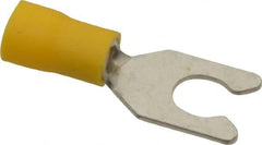 Ideal - 1/4" Stud, 12 to 10 AWG Compatible, Partially Insulated, Crimp Connection, Locking Fork Terminal - Top Tool & Supply