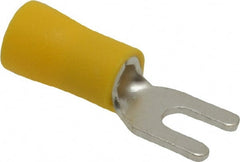 Ideal - #6 Stud, 12 to 10 AWG Compatible, Partially Insulated, Crimp Connection, Standard Fork Terminal - Top Tool & Supply