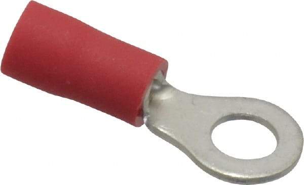 Ideal - 22-18 AWG Partially Insulated Crimp Connection Circular Ring Terminal - #8 Stud, 0.819" OAL x 0.394" Wide, Tin Plated Brass Contact - Top Tool & Supply